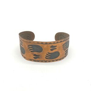 Vintage‎ Bell Trading Post Solid Copper Bear Paw Cuff Bracelet Southwestern 1in